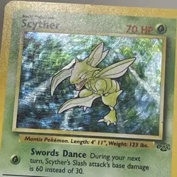 Vintage Pokemon TCG Scyther 10/64 Holo Rare Jungle Card MP - Image 5