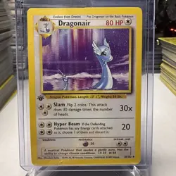 Dragonair 1st Edition Base Set 18/102 2000 Pokemon Game Card - Image 1