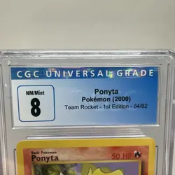 Pokemon 2000 Ponyta Team Rocket 1st Edition 64/82 CGC 8 NM/MINT Pokemon Card - Image 3