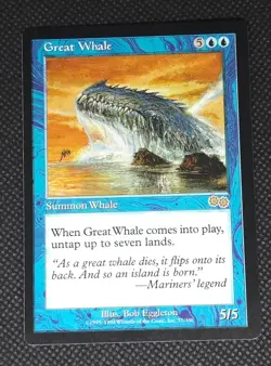 MTG Great Whale - Urza's Saga - Rare - Vintage Magic The Gathering LP - Image 1