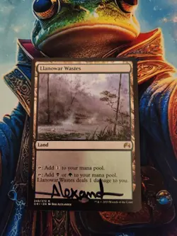 MTG Llanowar Wastes - Magic Origins Regular - Signed By Artist, LP - Image 1