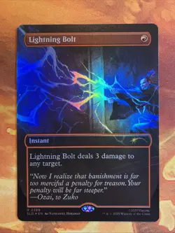 MTG Foil Borderless Lightning Bolt Secret Lair X Avatar: The Last Airbender NM!! - Image 1