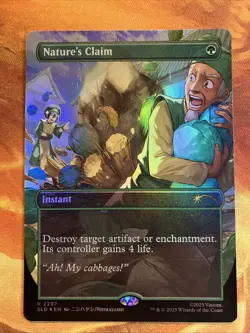 MTG Foil Borderless Nature's Claim Secret Lair X Avatar: The Last Airbender NM!! - Image 1