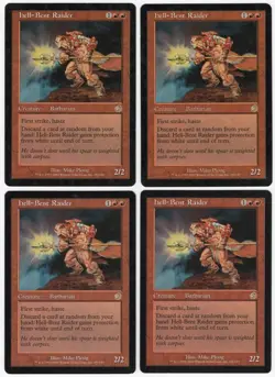Hell-Bent Raider x4 4x 2002 Torment PLAYSET Red Rare Creature MTG NM AZ1 - Image 1