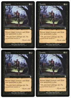 Zombify x4 4x 2001 Odyssey PLAYSET Black Uncommon Sorcery MTG NM AZ1 - Image 1