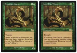 Argothian Wurm x2 2x 1998 Urza's Saga RESERVED LIST Green Creature MTG LP AZ1 - Image 1