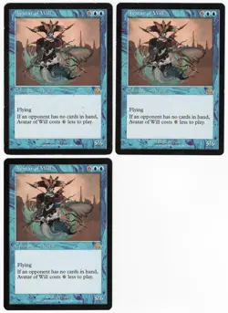 Avatar of Will x3 3x 2000 Prophecy Blue Rare Creature MTG LP - NM AZ1 - Image 1