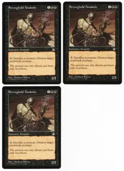 Stronghold Assassin x3 3x 1998 Stronghold Black Rare Creature MTG NM AZ1 - Image 1