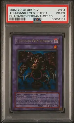 Yugioh Thousand-Eyes Restrict Ultra Rare Psv-084 1st Edition PSA 4 VG-EX Crease - Image 1