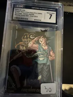 Goku & Monkey D Luffy Cgc 7 Dbz One Piece Morinaga - Image 1