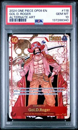 One Piece Gol.D.Roger (Alternate Art) OP09-118 Emperors in the New World PSA 10 - Image 1