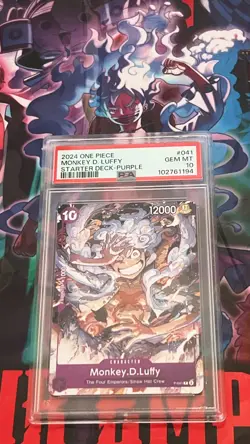 One Piece Starter Deck ST18 Purple Monkey D. Luffy #041 Monkey D. Luffy PSA 10 - Image 1