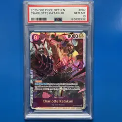 One Piece TCG JPN Charlotte Katakuri PSA 10 A Fist of Divine Speed OP11-067 2025 - Image 1