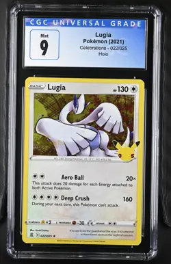 Lugia 022/025 Celebrations Holo Rare 2021 Pokemon Card CGC 9 MINT - Image 1