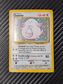 Chansey 3/102 Holo 1999 WOTC Pokemon TCG Base Set Unlimited Rare Card - Image 1