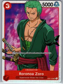 Roronoa Zoro OP01-025 SR English Romance Dawn - One Piece Card - NM - Image 1