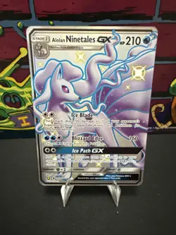 Pokemon Alolan Ninetales GX TCG Full Art Holo Card SV53/SV94 NM Condition - Image 1