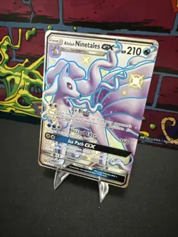 Pokemon Alolan Ninetales GX TCG Full Art Holo Card SV53/SV94 NM Condition - Image 3