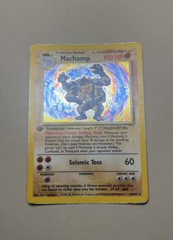 Pokemon Machamp Holo 1st Edition Rare Card Base Set 8/102 - Image 1
