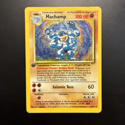 Machamp 8/102 Pokemon Card 1st Edition Base Set Holo WOTC 1999 HP Rare - Image 1