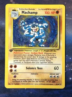 Machamp 8/102 Base Set Holo 1st Edition Holographic Rare Pokemon Card MP HP - Image 1