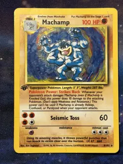 Machamp 8/102 Base Set Holo 1st Edition Holographic Rare Pokemon Card MP HP - Image 3