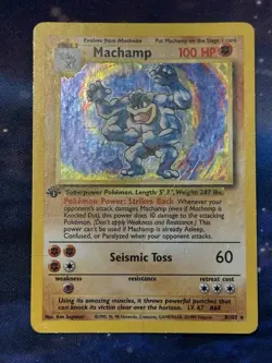 Machamp 8/102 Base Set Holo 1st Edition Holographic Rare Pokemon Card MP HP - Image 5