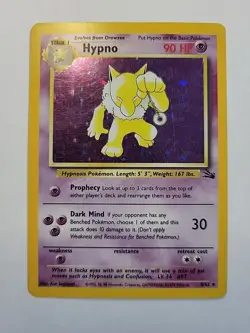 Hypno 8/62 Pokemon Card TCG Holo Holographic Rare Vintage / 1999 / LP - Image 2