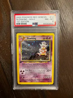 CGC 8 Slowking 2000 Neo Genesis 1st Edition 14/111 Holo SWIRL Pokemon Card - Image 1