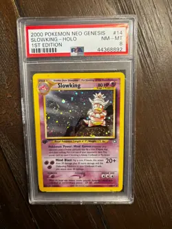 CGC 8 Slowking 2000 Neo Genesis 1st Edition 14/111 Holo SWIRL Pokemon Card - Image 3