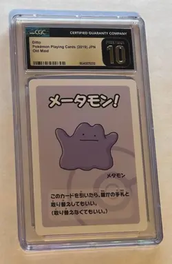 CGC GEM MINT 10 PRISTINE - DITTO 2019 POKEMON PLAYING CARDS OLD MAID JPN - Image 1