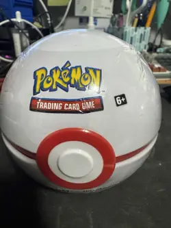 Pokemon Trading Card TCG Premier Ball Pokeball Tin Poke Ball 3 Boosters Sealed - Image 1