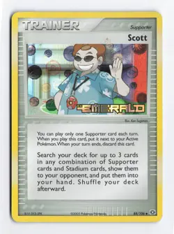 Scott 84/106 Reverse Holo Emerald Pokemon Card HP DMG - Image 1