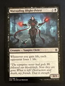 1x Marauding Blight-Priest (112) Zendikar Rising LP MTG Magic x1 MKE - Image 1