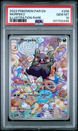 Morpeko Illustration Rare PSA 10 Pokemon Paradox Rift 206/182 - Image 1
