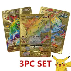 Pokemon Metal Cards TCG Arceus/Rayquaza/Incineroar VMAX + 1 waterpen maze toy - Image 1