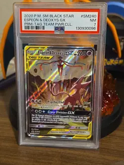 Pokemon TCG Espeon & Deoxys GX SM240 Black Star Promo Holo - Image 2
