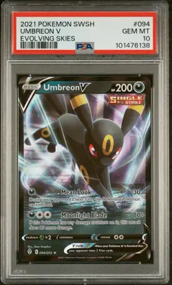 2021 Pokemon SWSH Evolving Skies Umbreon V 094/203 PSA 10 Gem Mint - Image 2