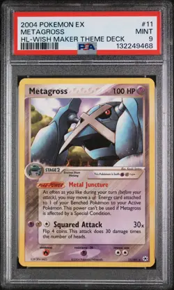 Metagross EX Hidden Legends 11/101 Pokemon TCG Wish Maker Deck Regular PSA 9 - Image 1
