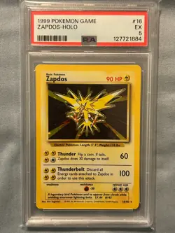 Zapdos 016/102 Base Set Holo Pokemon PSA 5 - Image 1