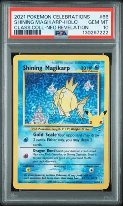 2021 POKEMON CELEBRATIONS CLASSIC COLL #66 SHINING MAGIKARP-HOLO PSA 10 - Image 1