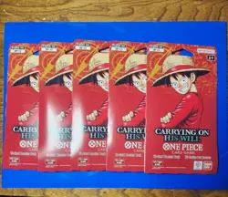 One Piece OP-13 CARRYING ON HIS WILL Sleeved Booster Packs Lot Of 5 NEW/SEALED - Image 1
