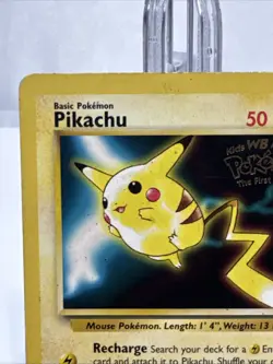 Pikachu #4 Black Star Promo Pokemon Card First Movie WB STAMP WOTC1999 - Image 2
