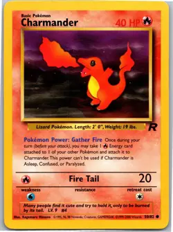 Charmander Common Team Rocket Unlimited 50/82 Pokemon Card NM - Image 1