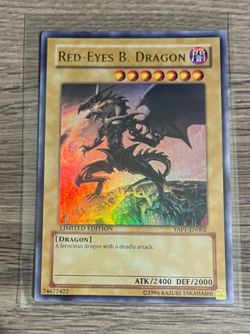 3 Card Rare Yugioh Lot 2 Red-Eyes B. Dragon LE Anniversary & Unlimted Blue-Eyes - Image 2