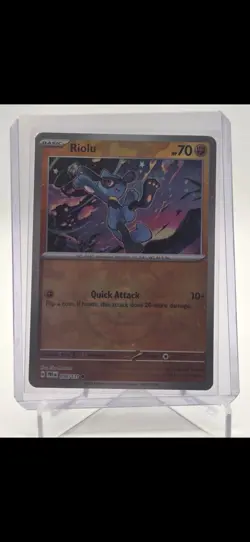 Pokemon TCG Prismatic Evolutions Riolu Card 050/131 Master Ball Reverse Holo - Image 1