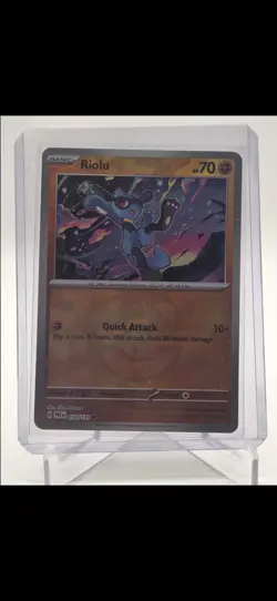 Pokemon TCG Prismatic Evolutions Riolu Card 050/131 Master Ball Reverse Holo - Image 2