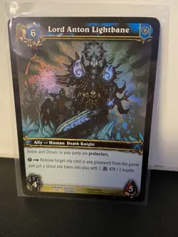 World of Warcraft 2008 TCG Lord Anton Lightbane WOTLK Promo Foil Card NM - Image 1