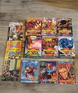 Marvel OverPower Game 6 Complete 55-Card Decks CCG Lot + Promos + 7 Mission Sets - Image 1