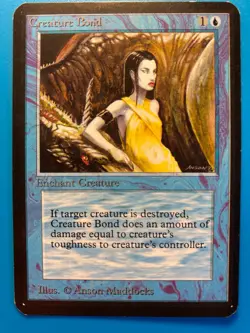MTG 1x Creature Bond ALPHA OLD SCHOOL Magic the Gathering Card x1 MP - Image 1